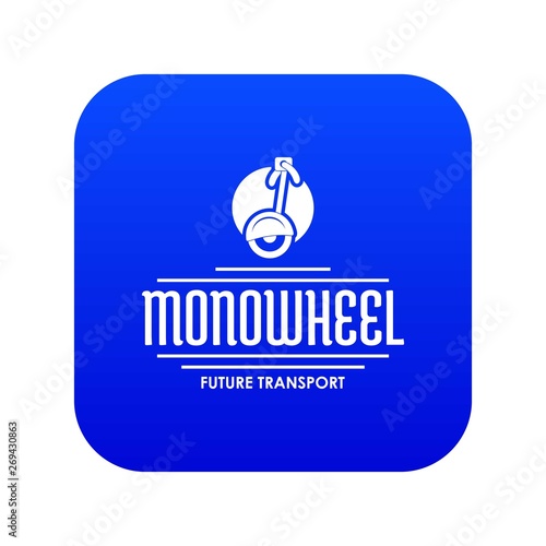 Personal mono wheel icon blue vector isolated on white background