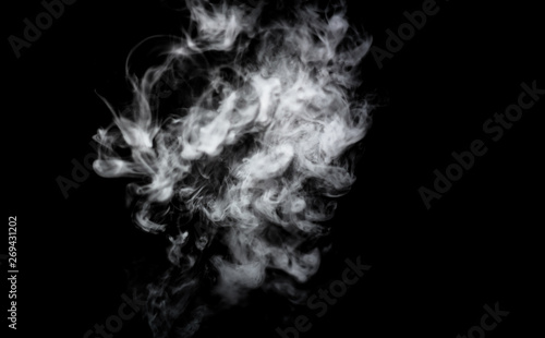 Dry ice smoke Floating in the air, black background © redhoteviler