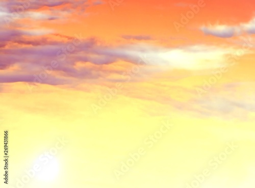 yellow and orange sky with clouds