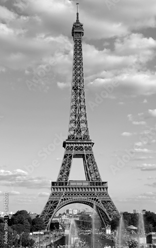 Eiffel Tower in Paris with black and white effect © ChiccoDodiFC