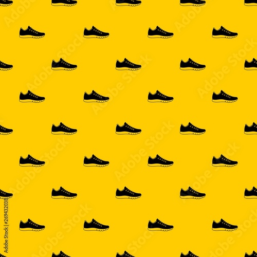 Sneakers pattern seamless vector repeat geometric yellow for any design