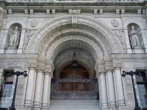 Entrance to the Victoria Legislature Building  Victoria  British Columbia  Canada