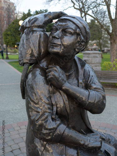 Close-up of a statue of Emily Carr, Victoria, British Columbia, Canada photo