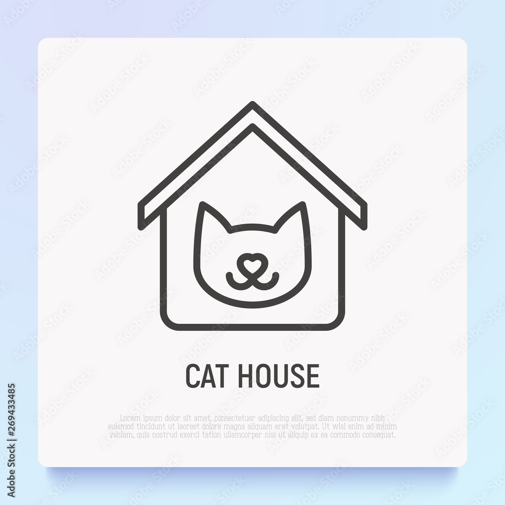 Cat House Icon Vector Illustration