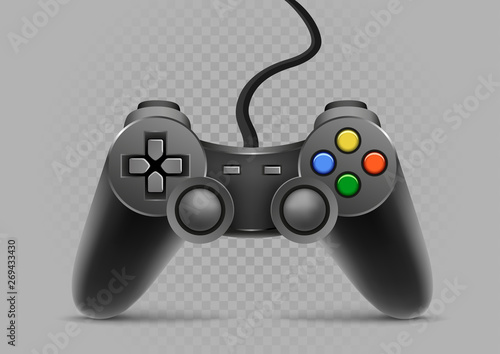 gamepad on gray transparent background