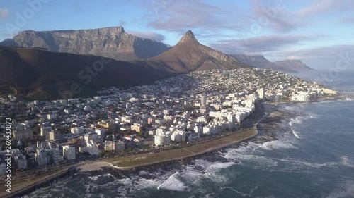 Aerial view above Sea Point, Cape Town, South Africa