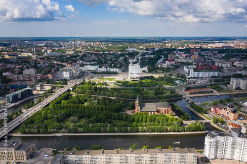 Aerial: The Cathedral on the island in Kaliningrad