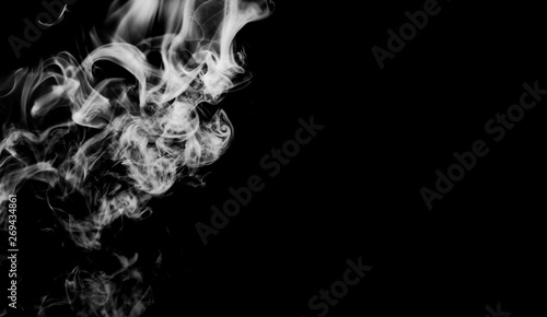 Dry ice smoke Floating in the air  black background