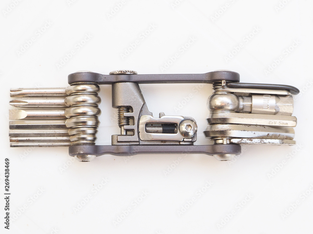 Fototapeta premium multitool for bike on a white background.