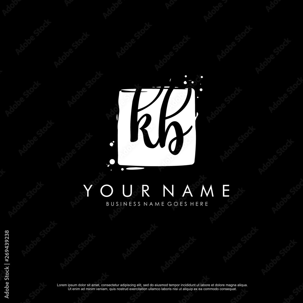 K B KB initial square logo template vector K B KB initial square logo template vector