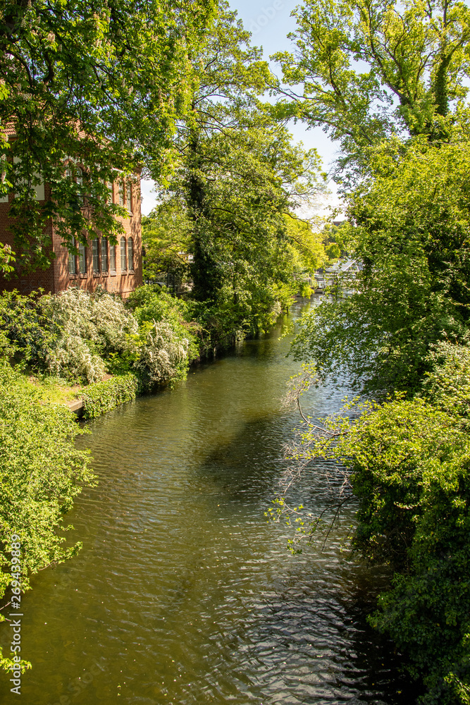 Romantic views of the river Dahme and Spree in Berlin Koepenick with houses on the shore, bridges, ships and boats Romantic views of the river Dahme and Spree in Berlin Koepenick with houses on the shore, bridges, ships and boats