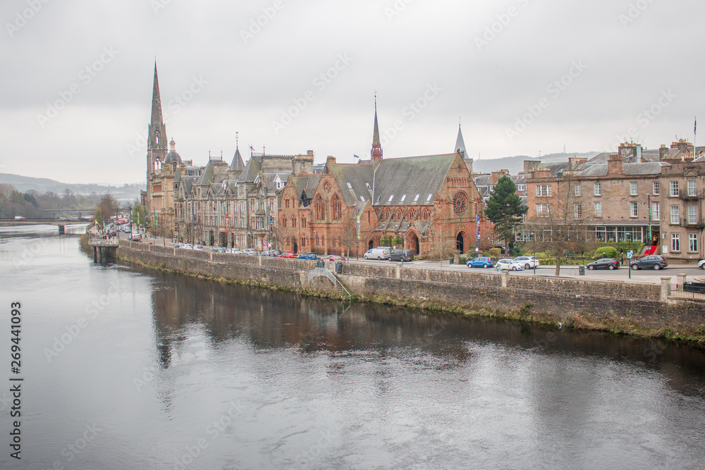 Fototapeta premium Perth Panorama City Perth and Kinross Scotland Great Britain