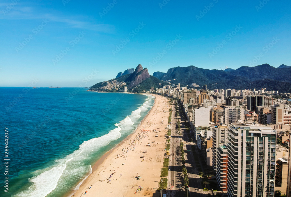 Aerial view of Ipanema beach, Rio de Janeiro, Brazil Aerial view of Ipanema beach, Rio de Janeiro, Brazil