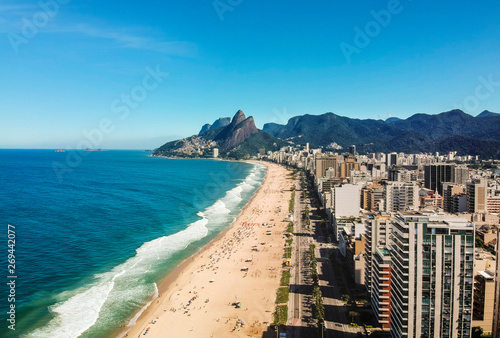 Aerial view of Ipanema beach, Rio de Janeiro, Brazil © phaelshoots