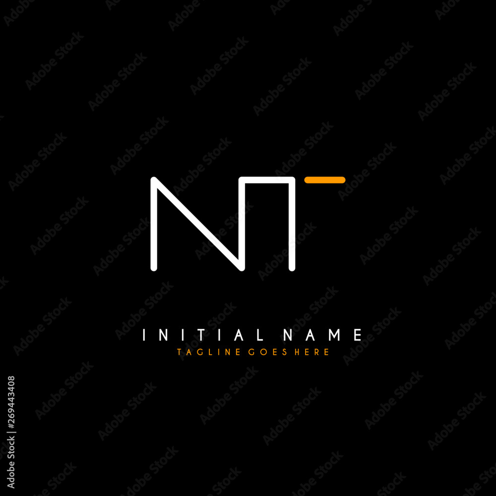 Initial N T NT minimalist modern logo identity vector Initial N T NT minimalist modern logo identity vector