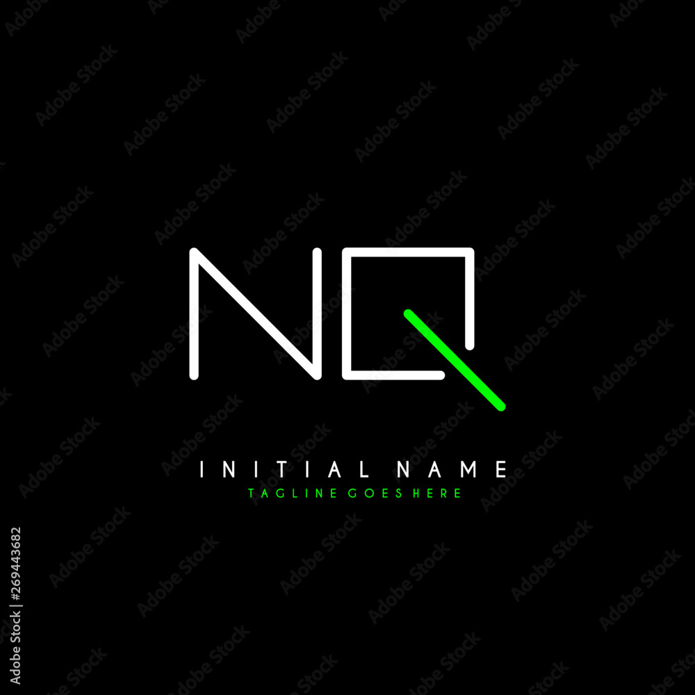 Initial N Q NQ minimalist modern logo identity vector Initial N Q NQ minimalist modern logo identity vector