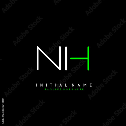 Initial N H NH minimalist modern logo identity vector