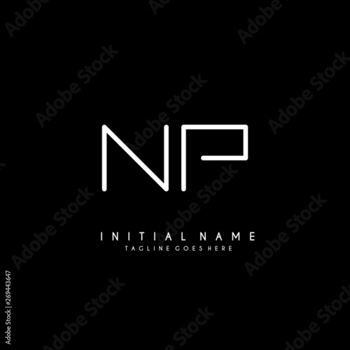 Initial N P NP minimalist modern logo identity vector