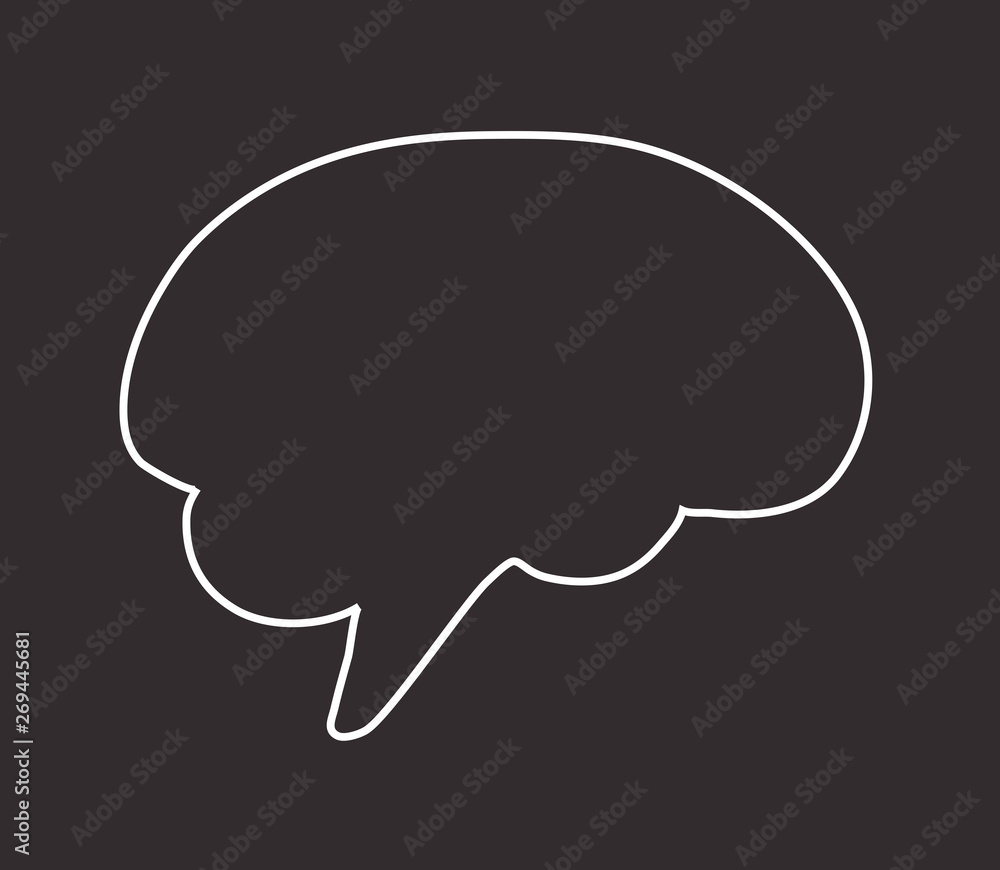 Brain on a white background. Linear silhouette. Vector illustration. Brain on a white background. Linear silhouette. Vector illustration.