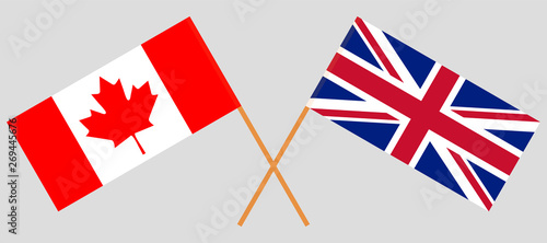 The UK and Canada. British and Canadian flags