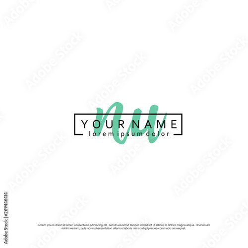 Initial N U NU elegant logo template vector