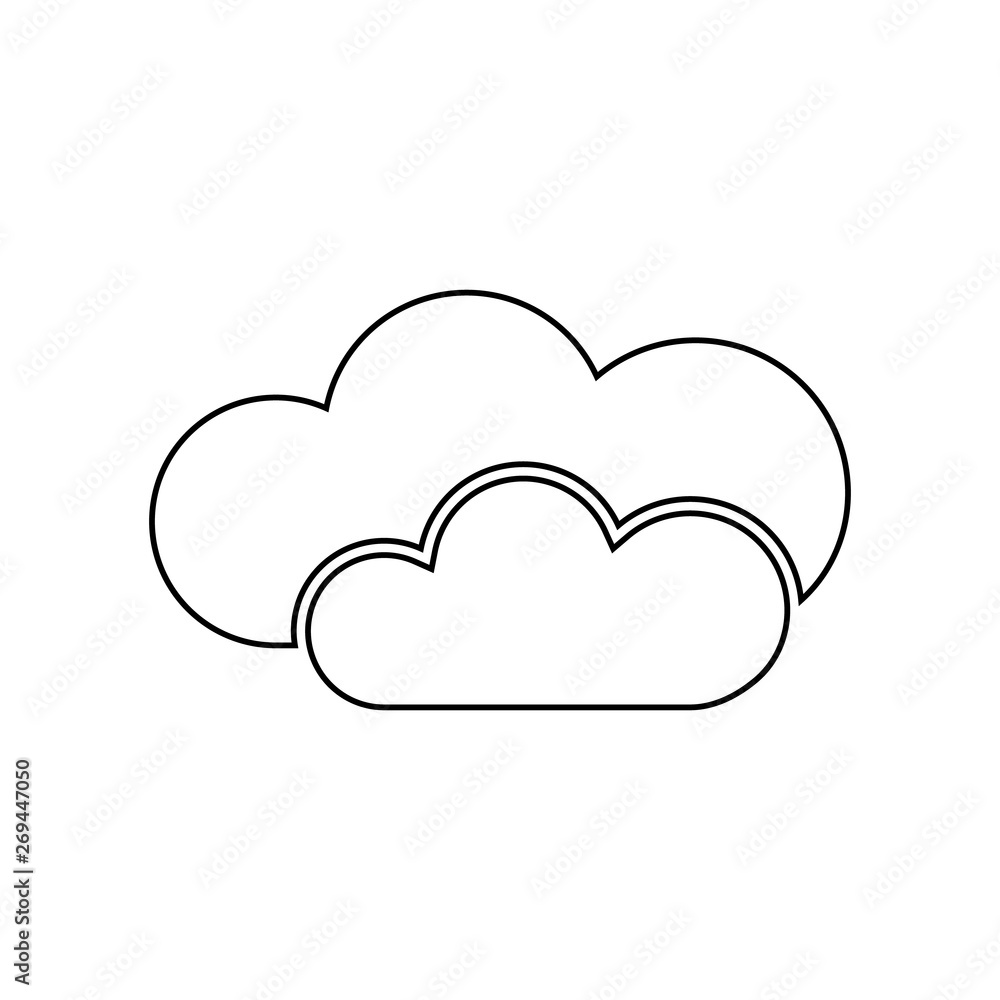 Line style cloud logo template. Online storage server concept. Clean and modern vector illustration. Line style cloud logo template. Online storage server concept. Clean and modern vector illustration.