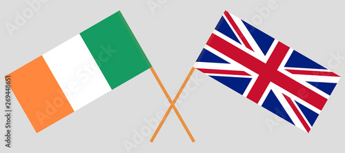 The UK and Ireland. British and Irish flags photo