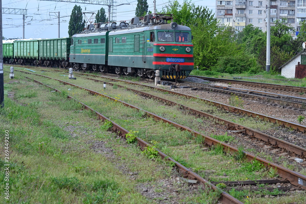 Naklejka premium Railway trains and wagons