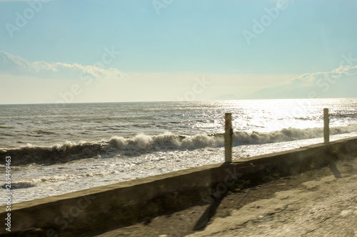 The road along the sea.