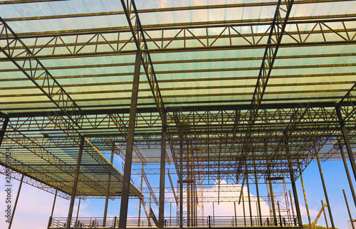 Wallpaper Mural Metal steels and aluminium frame structure for factory and warehouse construction industry Torontodigital.ca