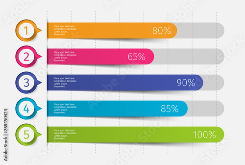 Modern colorful 3d chart, graph. Template for diagram, presentation and chart. Infographics elements. Vector illustration.
