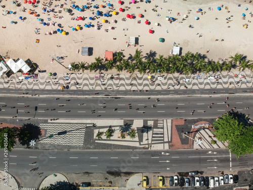 Vista aérea da Praia de Copacabana, Rio de Janeiro, Brasil