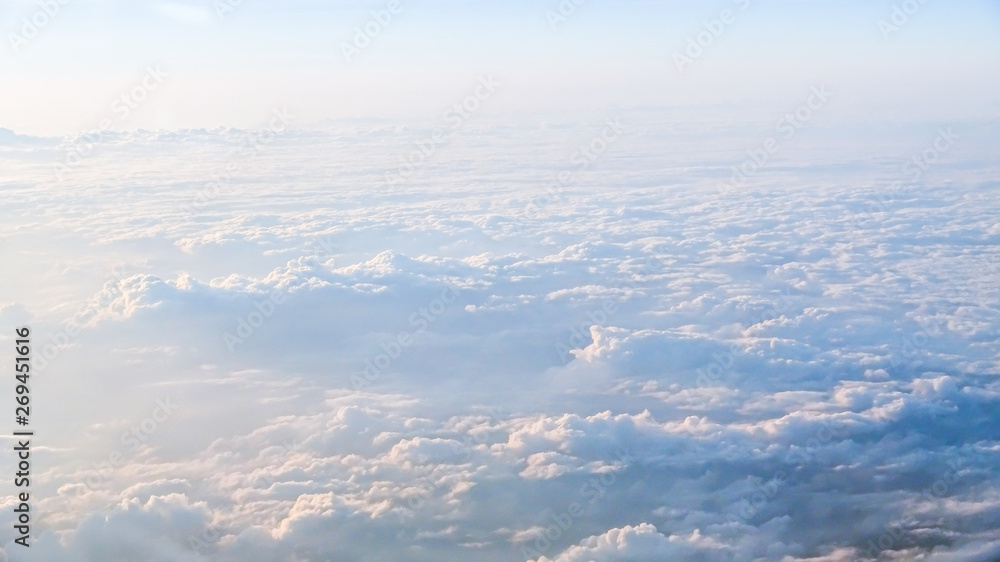 Wonderful view of the sky and clouds with light of the sun from above.