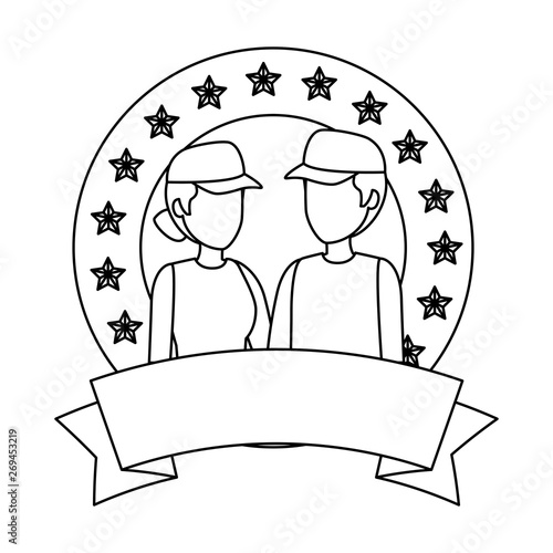delivery workers couple characters