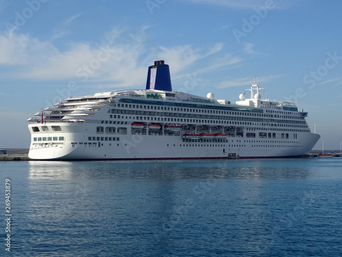 panoramic view of a cruise ship docked at the harbor © Julio