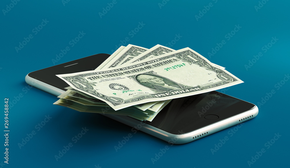 Earn or save money online, 3d rendering Earn or save money online, 3d rendering