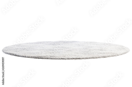 Modern light gray rug with high pile. 3d render photo