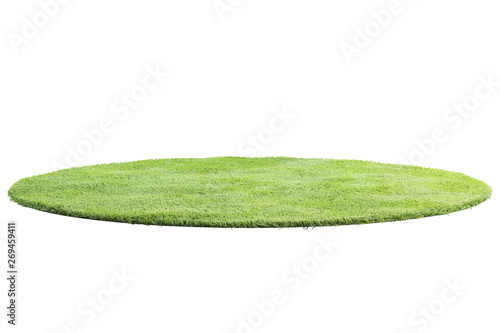 Modern green rug with high pile. 3d render