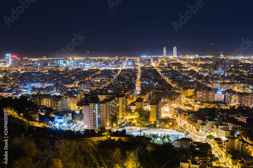 Barcelona, one of the most famous destinations seen at night, Spain, Europe © icephotography