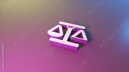 3d symbol of balance scale icon render