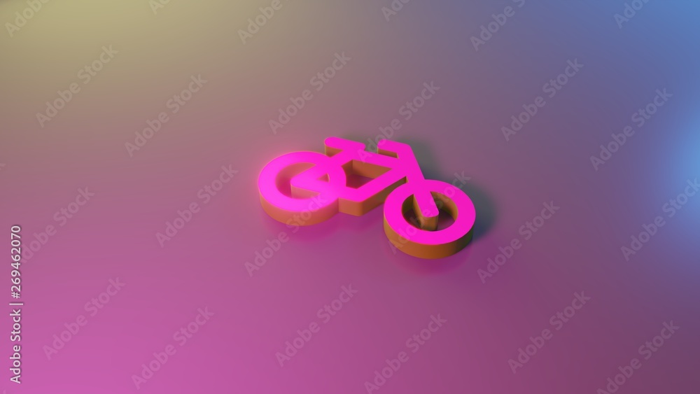 3d symbol of bicycle without rider icon render 3d symbol of bicycle without rider icon render