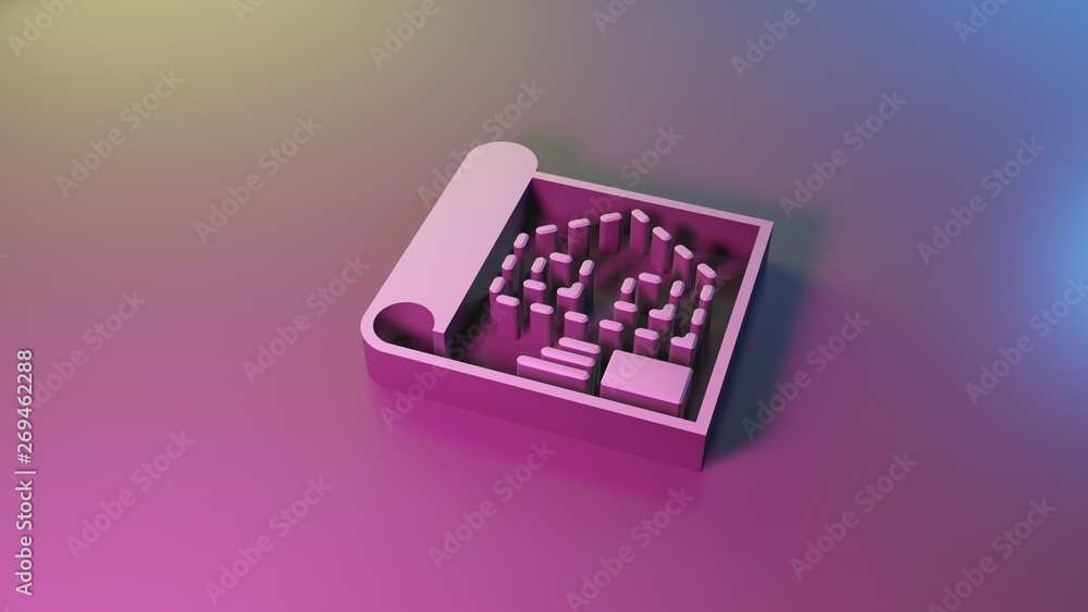 3d symbol of blueprint icon render 3d symbol of blueprint icon render