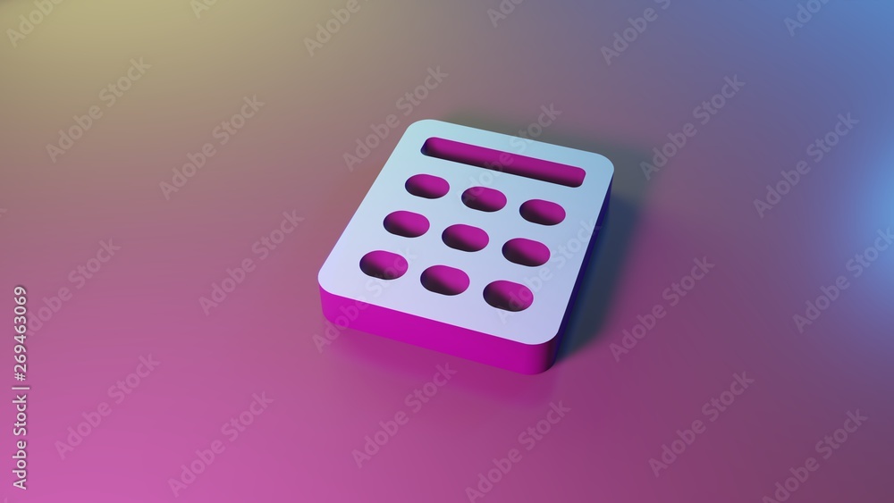3d symbol of calculator icon render 3d symbol of calculator icon render