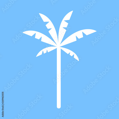 Palm tree icon. Silhouette palm tree. Tropical. Beach. White background. Vector illustration. EPS 10.