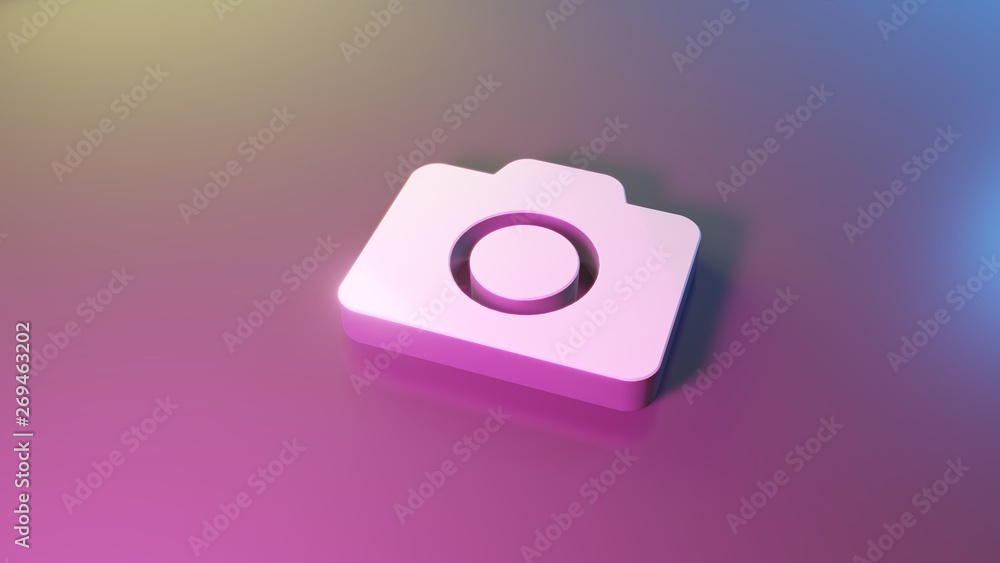3d symbol of camera icon render 3d symbol of camera icon render