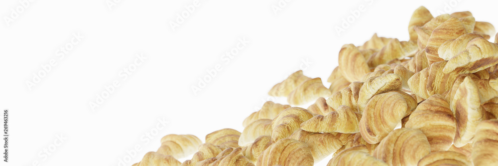 Infinite croissants on white, original 3d rendering Infinite croissants on white, original 3d rendering