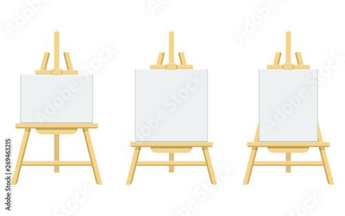 Wooden easel vector design illustration isolated on white background