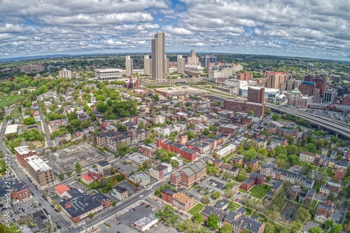 Photography Aerial View of the City Albany, Capitol of the State of New York