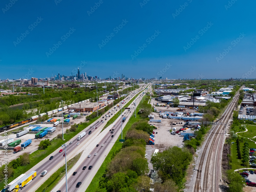 Fototapeta premium Chicago Industrial Aerial
