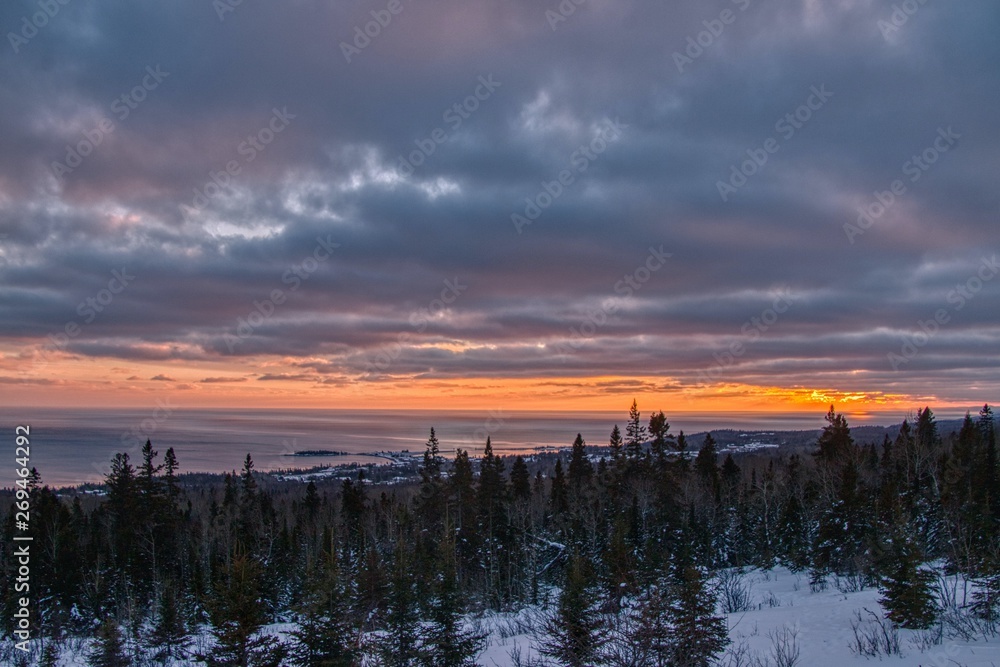 Sunset in Superior National Forest in Northern Minnesota